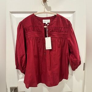 Dear John Lilian Tibetan Red blouse size Small NWT‎